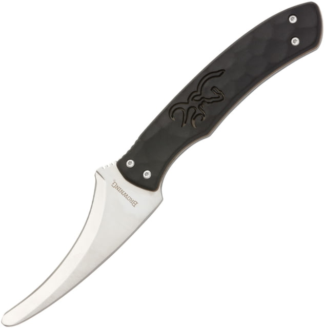 Browning Primal Gut Tool Knife 3.13" satin finish blunt tip 8Cr13MoV stainless gu Black rubberized polymer handle