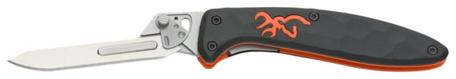 Browning Primal Scalpel Folding Knives 2.75in Stainless Steel Polymer Black/Blaze Handle