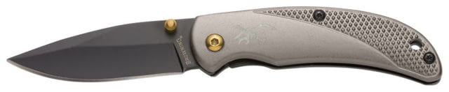 Browning Prism 3 Folding Knives 2.375in 7Cr17MoV Stainless Steel Aluminum Alloy Scales Carbon Gray Handle