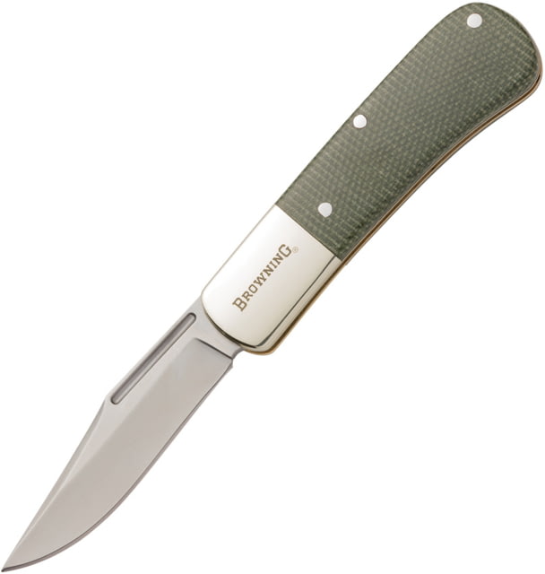 Browning Browning Steambank Folder 2.50 in Folding Knife Green canvas micarta