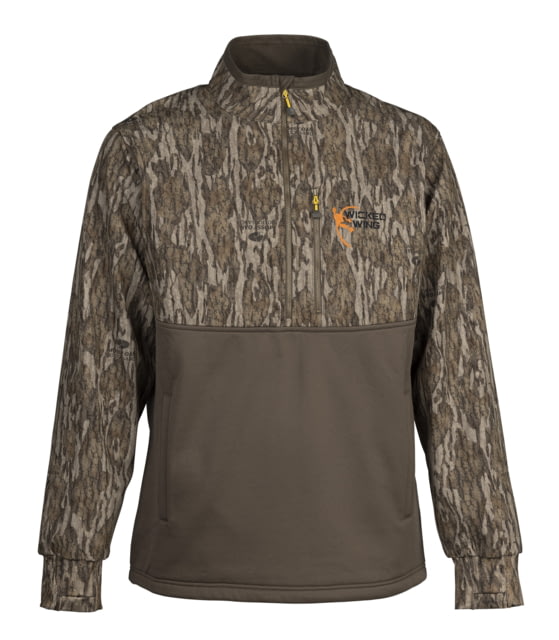 Browning Wicked Wing 1/4 Zip Smoothbore Pullover - Mens 2XL Mossy Oak Bottomland