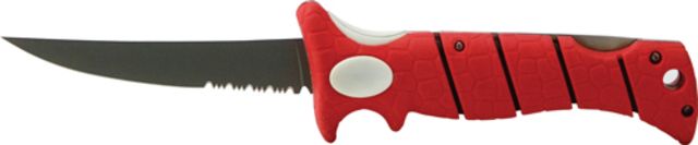 Bubba Blade Lucky Lew Folding Knife 5in Stainless Steel Red Handle