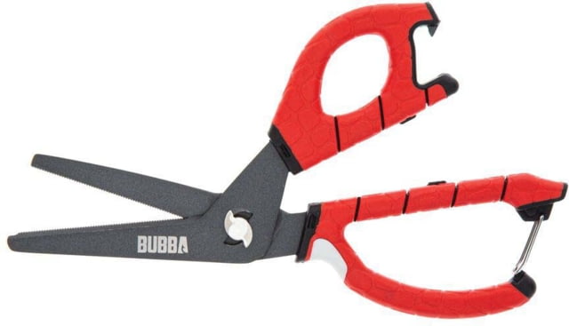 Bubba Blade Large Shears w/No-Slip Grip & Bottle Opener/Sharpener Red