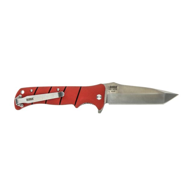 Bubba Blade Sculpin 4in Pocket Knife Carbon Stainless Steel Blade Red Handle