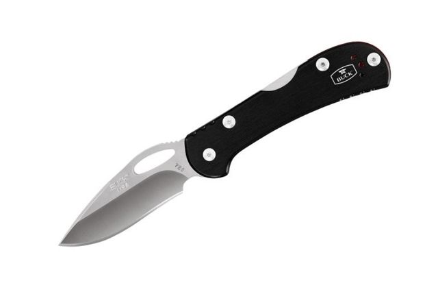Buck Knives Mini SpitFire Folding Knife 2.75in 420HC Stainless Steel Black Aluminum Handle 0726BKS