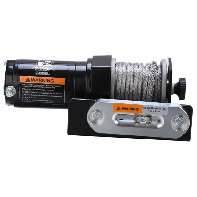 Bulldog Winch 2000lb ATV Winch w/ 40ft Synthetic Rope Aluminum Hawse Fairlead