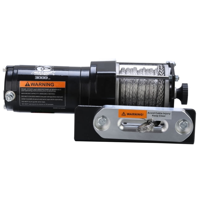 Bulldog Winch 3000lb ATV Winch w/ 40ft Synthetic Rope Aluminum Hawse Fairlead