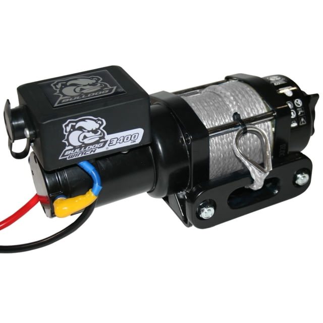 Bulldog Winch 3400lb Trailer/Utility Winch 50ft Synth Rope Roller Fairlead Mnt Plate