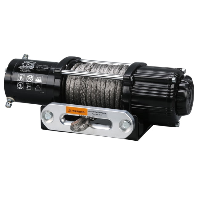 Bulldog Winch 4000lb UTV/Utility Winch w/ 50ft Synthetic Rope Aluminum Hawse Fairlead