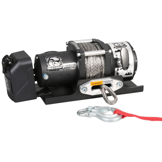 Bulldog Winch 5800lb Trailer Winch 50ft Synth Rope Roller Fairlead Mnt Plate Low Profile