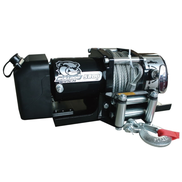 Bulldog Winch 5800lb Trailer Winch 55ft Wire Rope Roller Fairlead Mnt Plate Low Profile