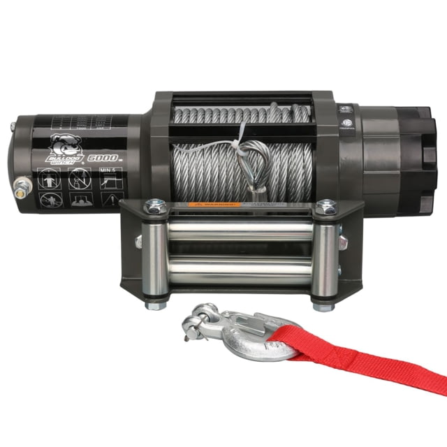 Bulldog Winch 6000lb Powersports Winch 55ft Wire Rope Roller Fairlead