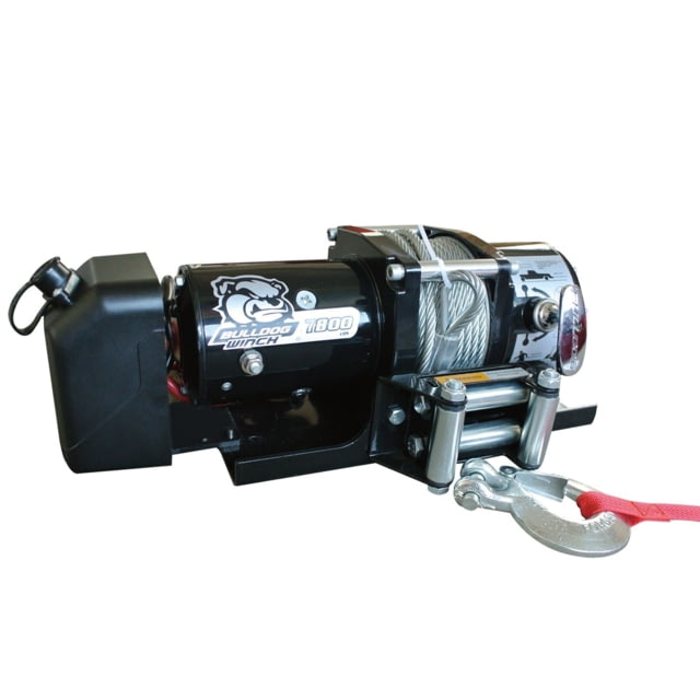 Bulldog Winch 7800lb Trailer Winch 47.6ft Wire Rope Roller Fairlead Mnt Plate Low Profile