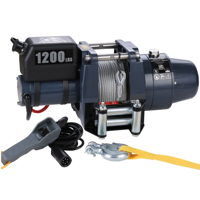 Bulldog Winch Hoist 1200 lb 12vDC 50ft Wire Rope Black