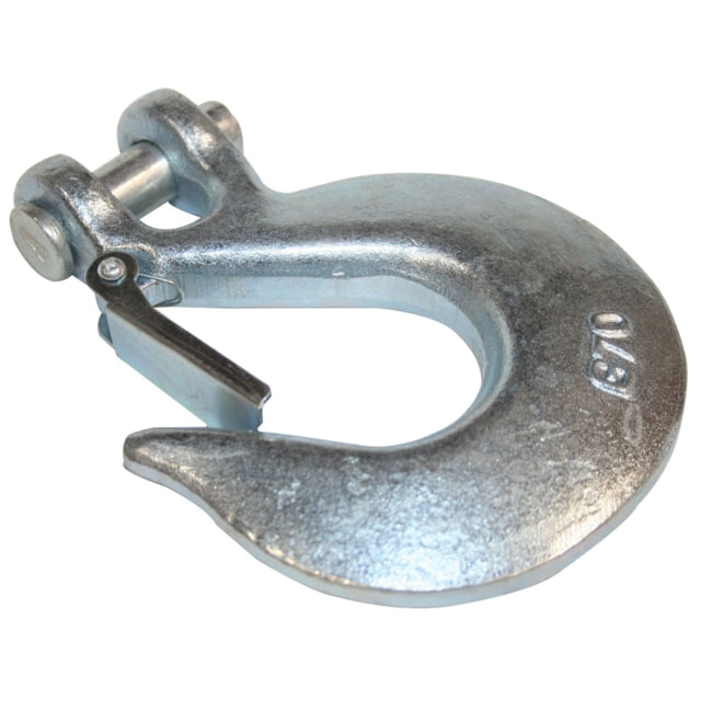 Bulldog Winch Hook 1/2in w/ Clasp G70 Alloy Steel Zinc Plated Black