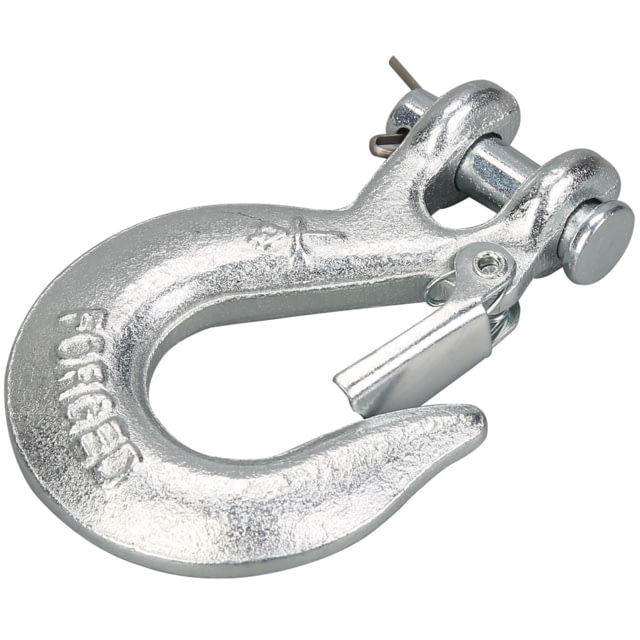 Bulldog Winch Hook 1/4in w/ Clasp G70 Alloy Steel Zinc Plated Silver