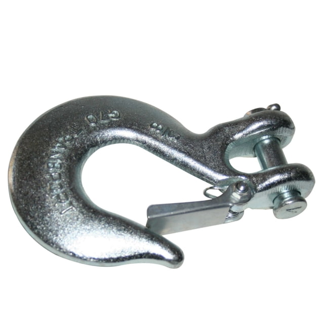 Bulldog Winch Hook 3/8in w/ Clasp G70 Alloy Steel Zinc Plated Silver