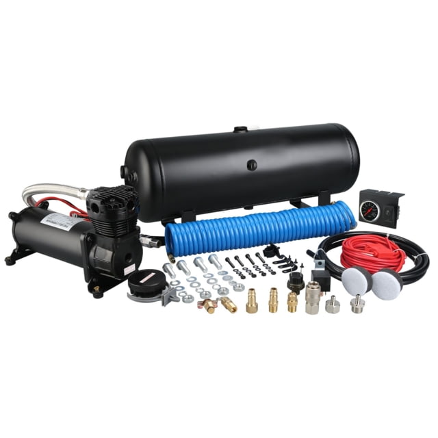 Bulldog Winch On Board Air Kit 145PSI 1.8CFM 2.5 Gallon Air Tank in-Cab Gauge and Switch Black