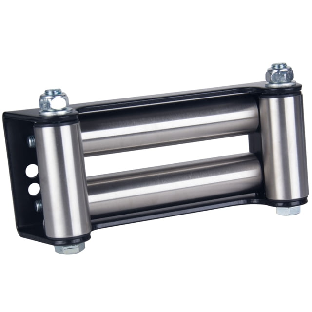 Bulldog Winch Roller Fairlead – Heavy Duty Truck 10in Mount/Standard Drum – 16.5K and 18.5K with Stainless Rollers Silver
