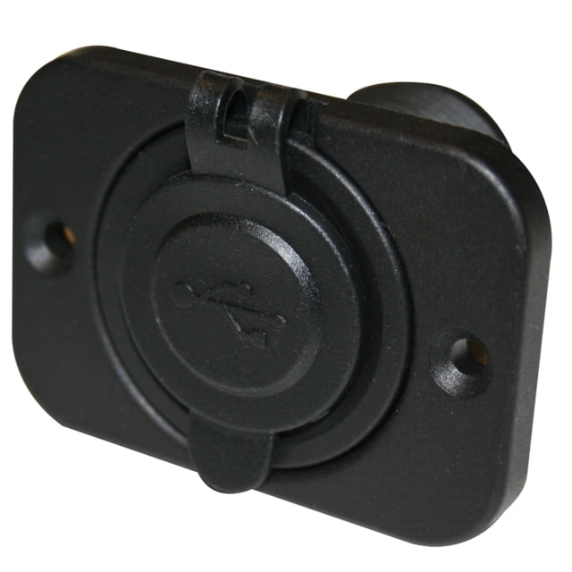 Bulldog Winch USB Power Socket Dual 5V 1A and 2.1A with Cover and 3 Mounting Brackets Black