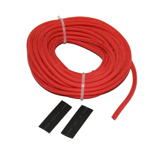 Bulldog Winch Wire Sheathing High Heat Fiberglass 5mm x 25ft 3/16in Red