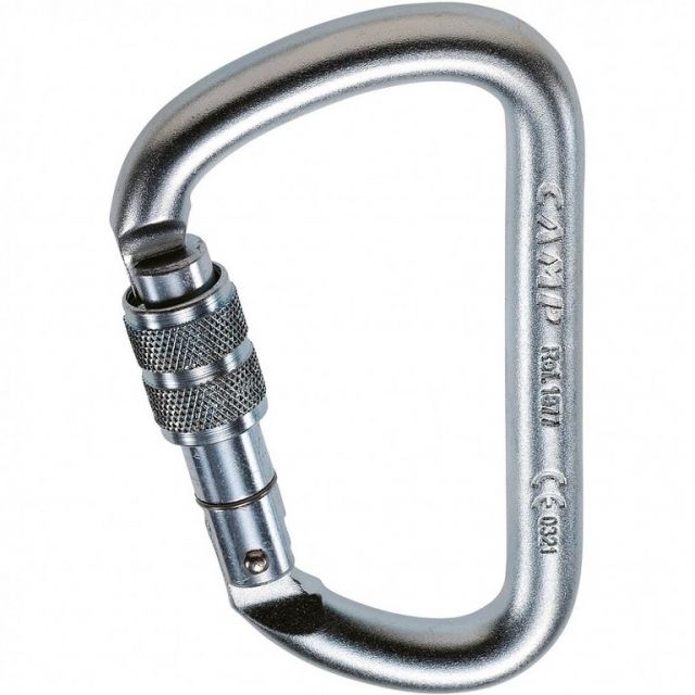 C.A.M.P. Steel D Lock Carabiner Silver