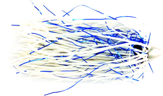 C&H Lures King Buster Lure 1/8 oz Head White/Blue Mylar Skirt 2.5 in 3 Piece