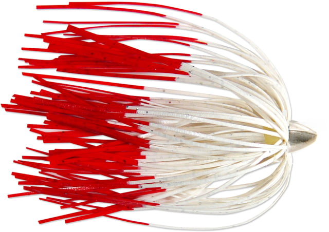 C&H Lures King Buster Lure 1/8 oz Head White/Red Fire Tail Skirt 2.5 in 3 Piece