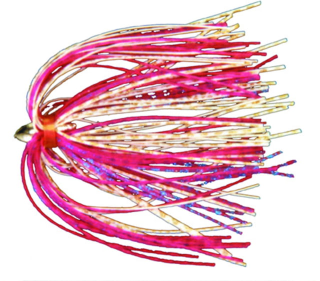 C&H Lures King Buster Lure with 1/8 oz Head Pink/White/GoldBlueFleck Skirt 2.5 in 3 Piece