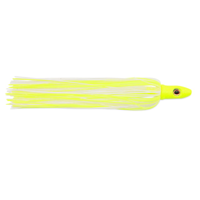 C&H Lures Mahi Buster Bling 1oz 6in 1oz Chartreuse Silver Glitter Head Chartreuse/White/Pearl Disco Holographic Skirt
