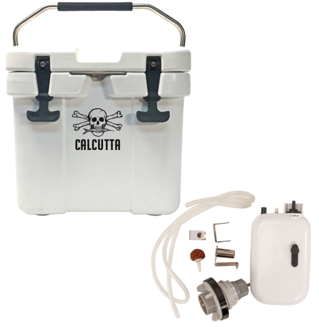 Calcutta Renegade Cooler 11 Liter Roto Molded Cooler With Drain Plug Aerator Kit White