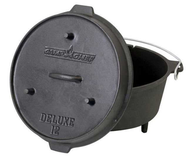 Camp Chef Cast Iron Deluxe Dutch Oven Black 12in