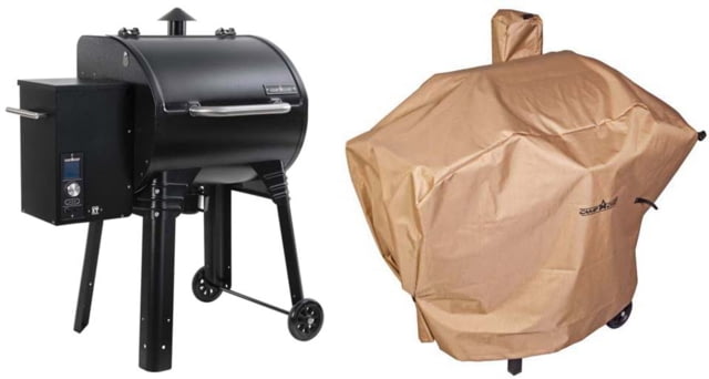 Camp Chef Smokepro Xt Pellet Grill Black with Tan Patio Cover PCPG24L