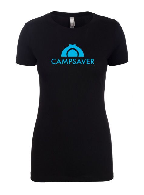 CampSaver Logo T-Shirt - Women's Black/Teal Logo Extra Small