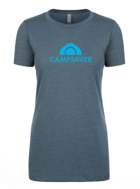 CampSaver Logo T-Shirt - Women's Indigo/Teal Logo Small