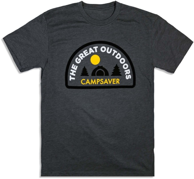 CampSaver Great Outdoors Logo T-Shirt Heather Heavy Metal Medium