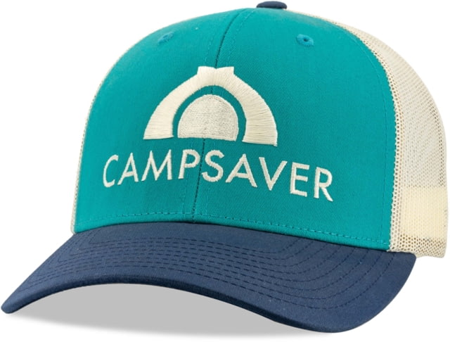 CampSaver Great Outdoors Trucker Hat - Unisex Teal/Birch/Light Navy One Size CSLogoHat-58THat-TLBRLN