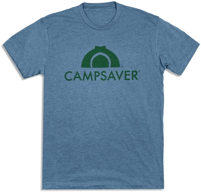 CampSaver Logo T-Shirt – Men’s Indigo/Forest Green Logo Small CVC 6210-IND-S