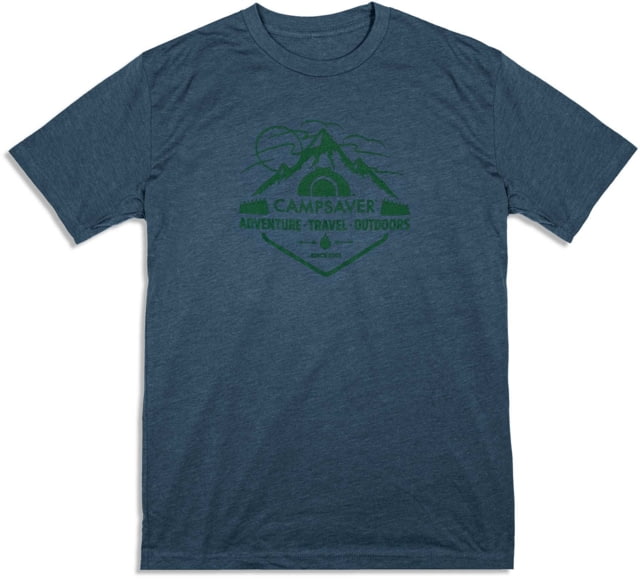 CampSaver Mountain Adventure T-Shirt Indigo/Forest Green Logo Small