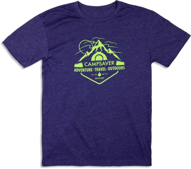 CampSaver Mountain Adventure T-Shirt Storm/Neon Green Logo X-Large