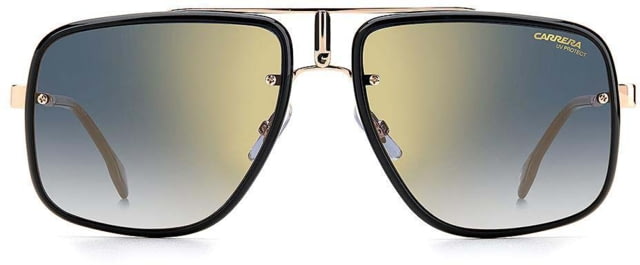 Carrera CA Glory II Sunglasses Gold Copper Frame Blue Shaded Lens with gold-tone mirrored coating