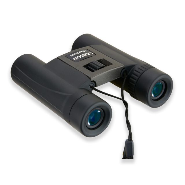 Carson 10x25mm Power Ultra Lightweight Compact Roof Prism Binoculars Matte Silver/Black