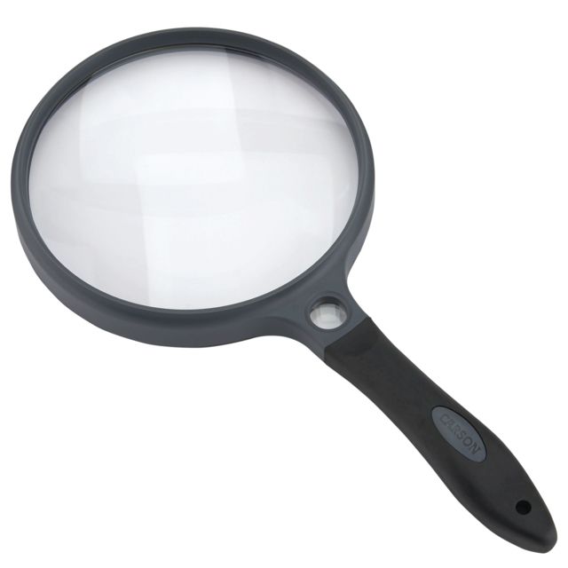 Carson 5in Soft-Grip Magnifier 2x with 11.5x spot Lens and Case