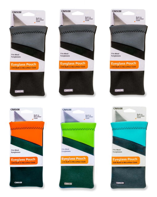 Carson Carson Eyeglasses Pouch w/MicroFiber Cloth 6-Pack Assorted