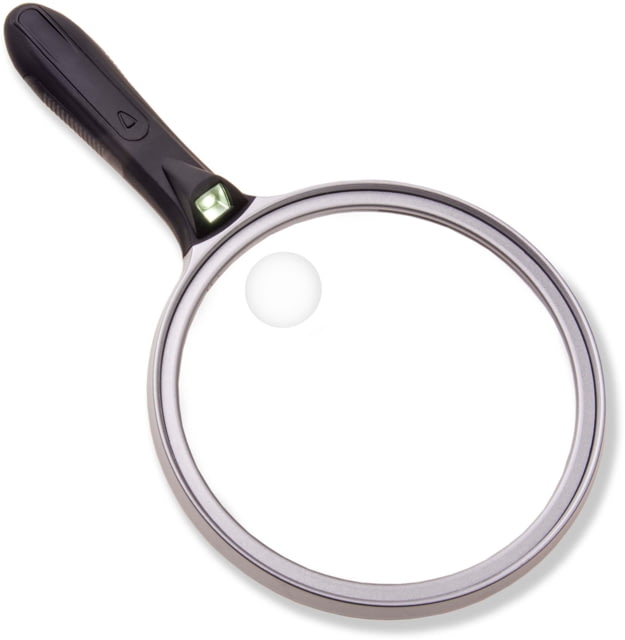 Carson LED Lighted Oversized Handheld Magnifier 1.5x Power 5in Black/Silver Small