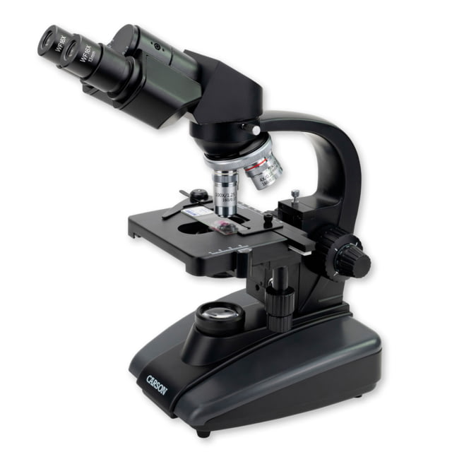 Carson Optical Advanced 40x-1600x LED Lit Binocular Compound Microscope Black 8.5 in x 6.9 in x 14.1 in