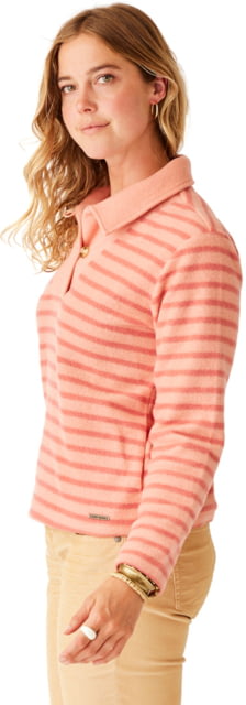 Carve Designs Clara Fleece Pullover - Women's Lt. Henna Even Stripe Medium