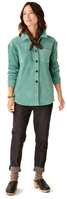 Carve Designs Hudson Stretch Cord Shacket - Women's Forest Small