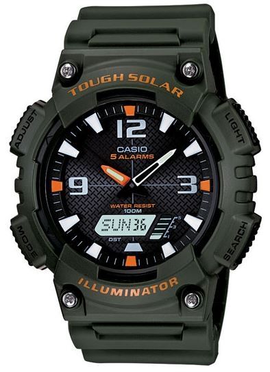 Casio Outdoor Ana-Digi Solar Black/Orange Face Black/Orange/Green