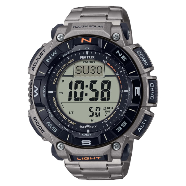 Casio Outdoor Casio Pro Trek Solar Watch Triple Sensor Watching Featuring an Altimeter Barometer Digital Compass Thermometer and 100M WR Titanium Band